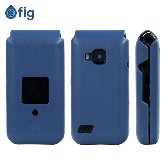 Fig Mini Shockproof Genuine Leather Case - Blue