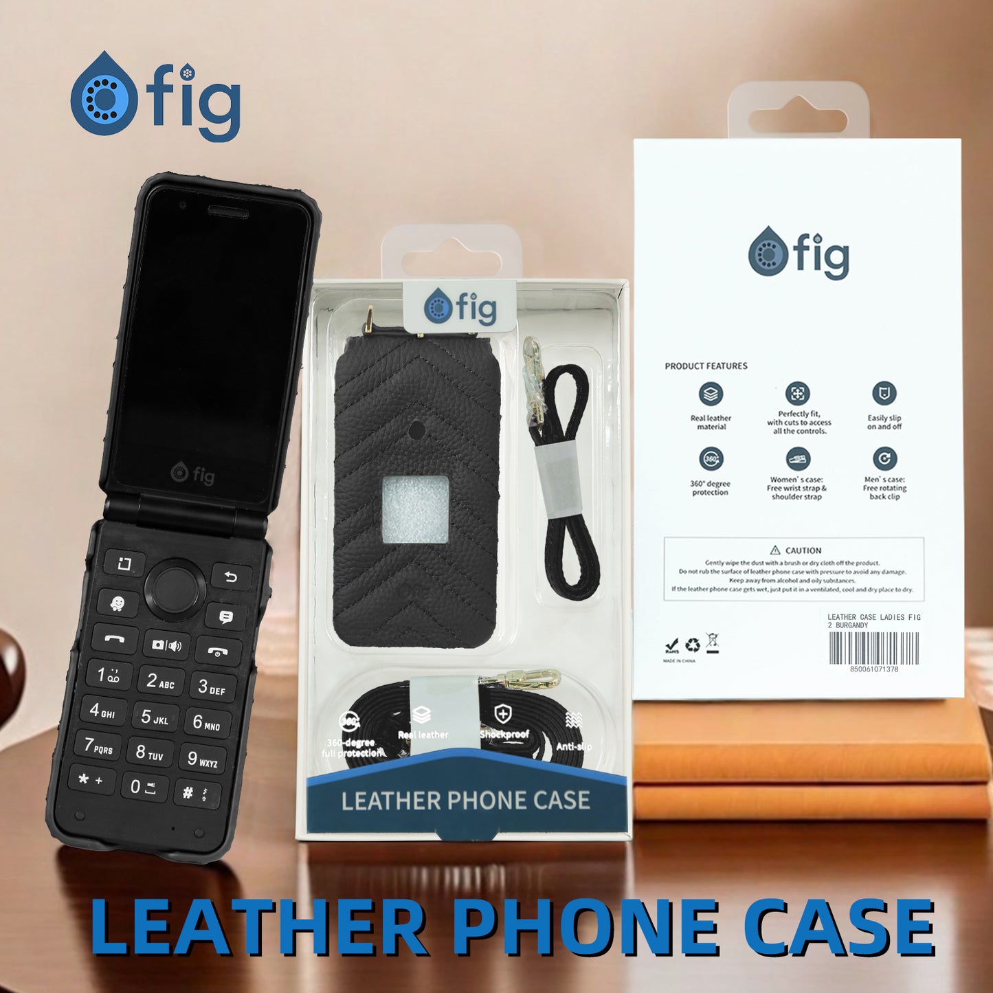Fig II Genuine Leather Crossbody Case (with strap)