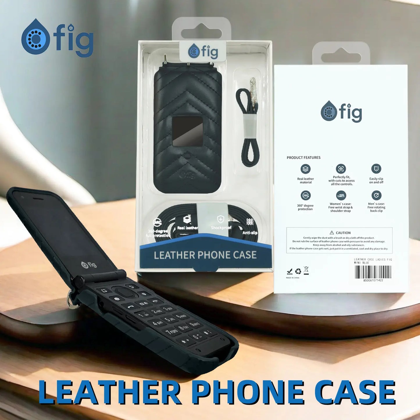 Fig II Genuine Leather Crossbody Case (with strap)