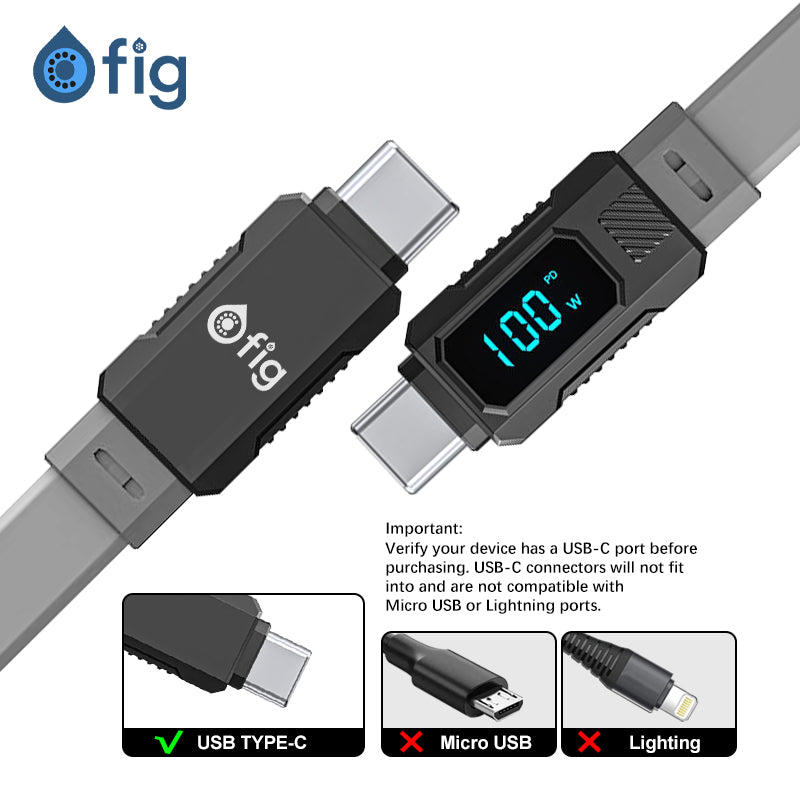 Fig Display Fast Charge Cable Type C to Type C