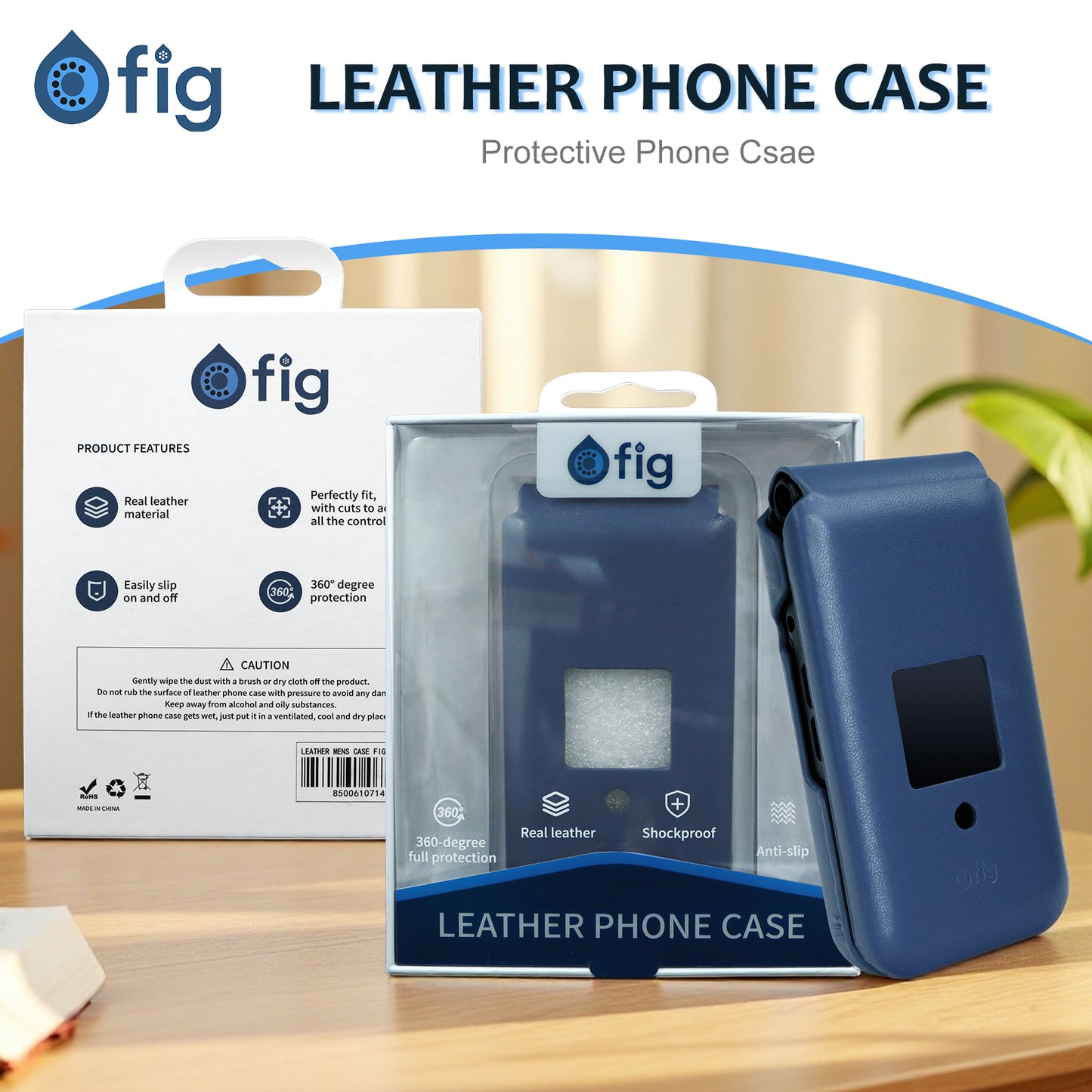 Fig Mini Shockproof Genuine Leather Case - 2 Colors!