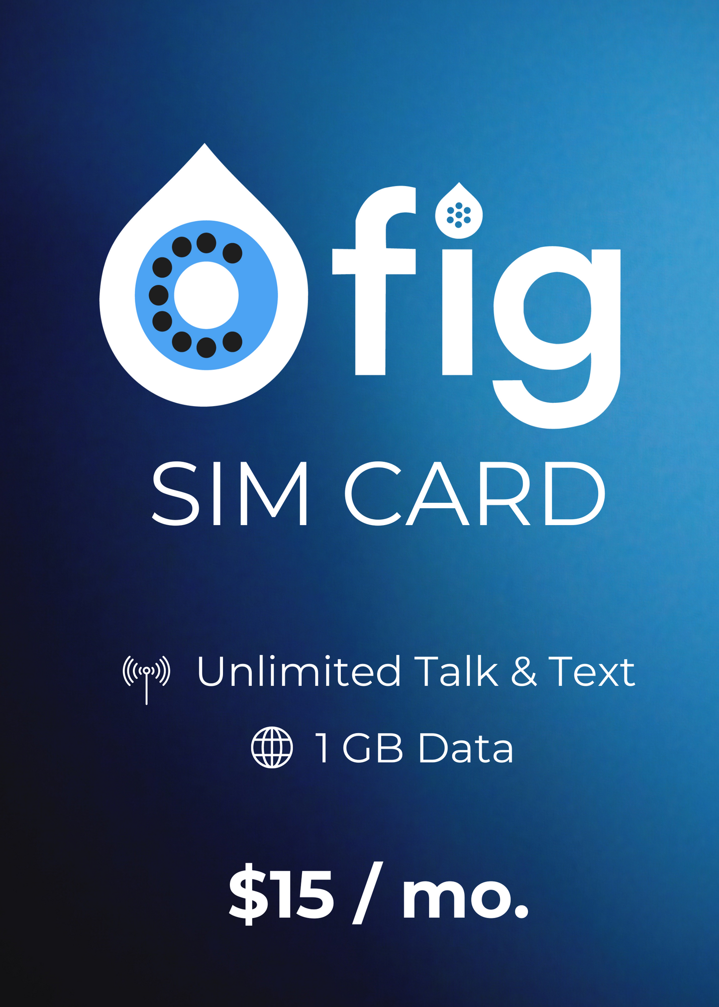 FIG Unlimited Talk & Text Plan - $15/mo.