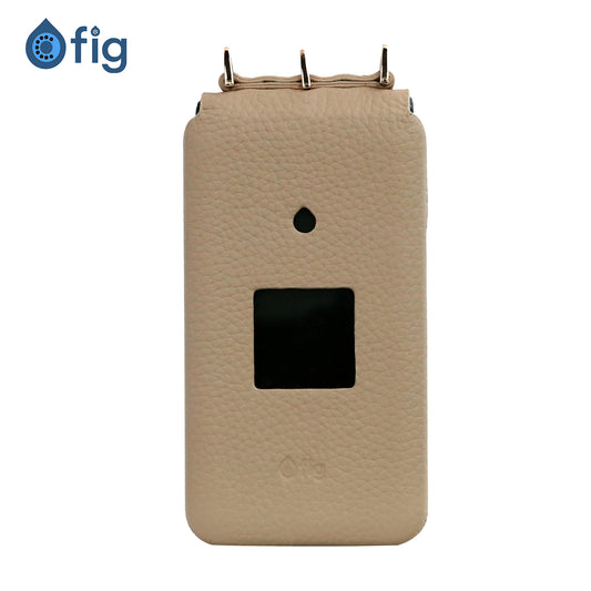 Fig Flip II Genuine Leather Crossbody Case (with strap) - Beige