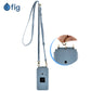 Fig Flip II Genuine Leather Crossbody Case (with strap) - Light Blue
