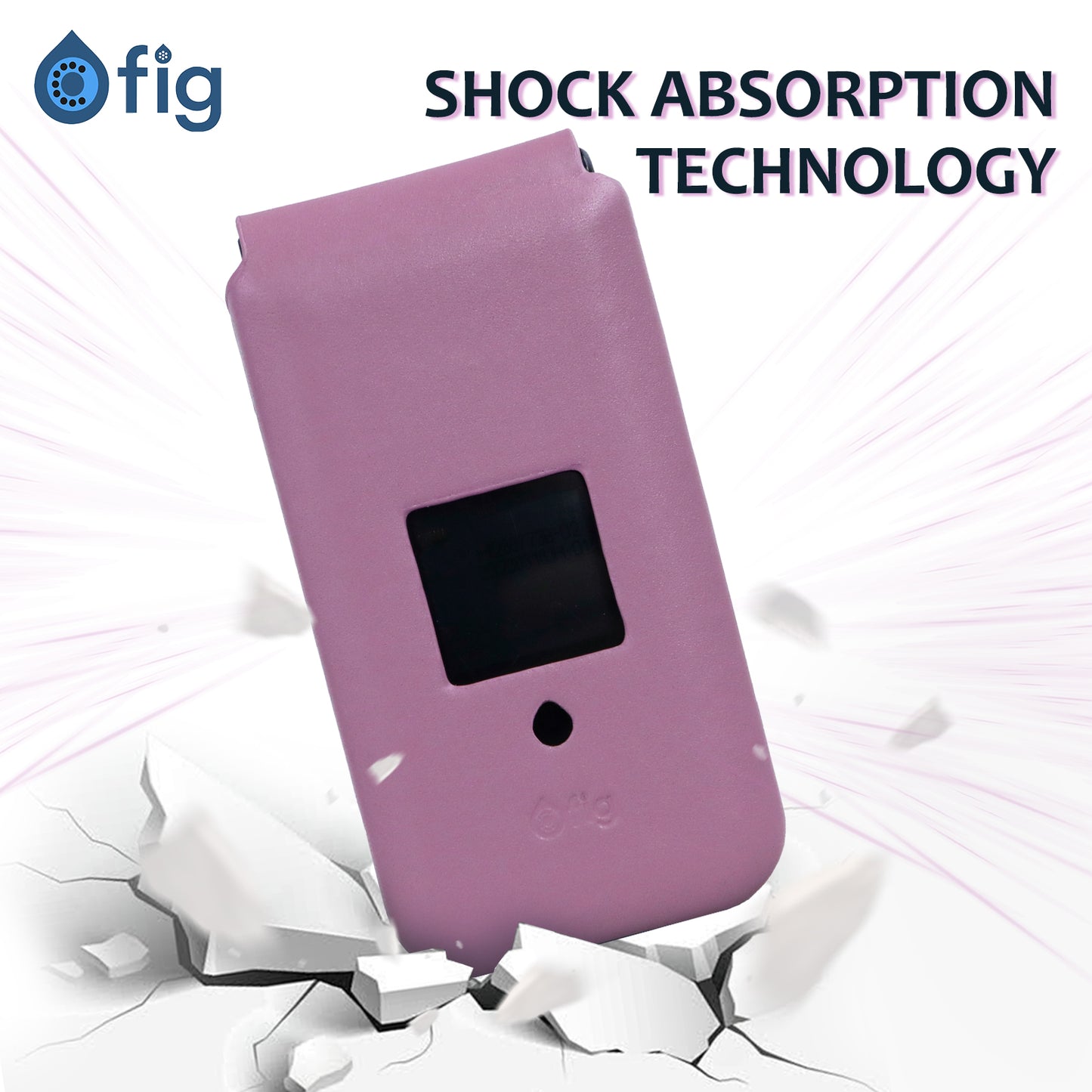 Fig Mini Shockproof Genuine Leather Case - Pink