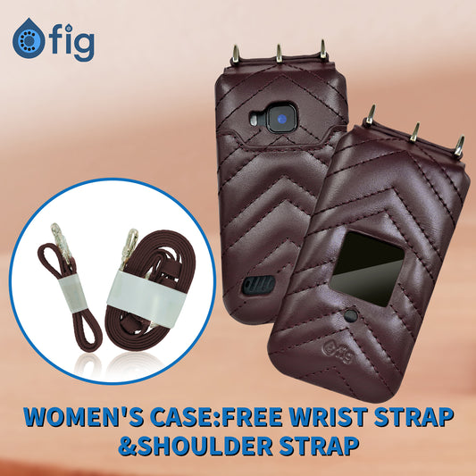 Fig Mini Genuine Leather Crossbody Case (with strap) - Maroon