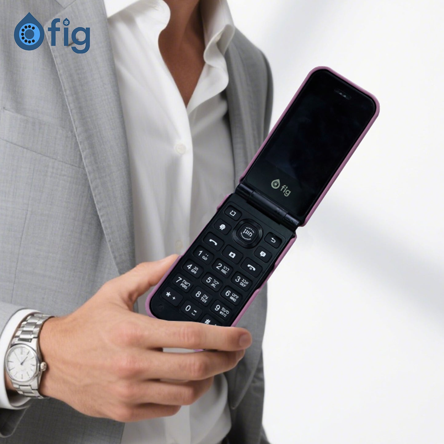 Fig Mini Shockproof Genuine Leather Case - Pink