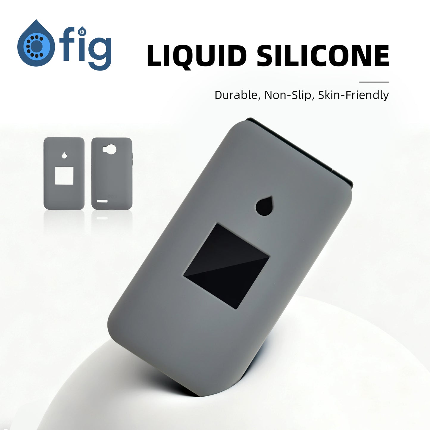 Fig Flip II Liquid Silicone Case - Grey