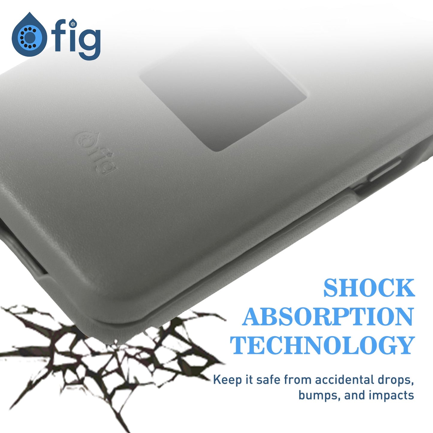 Fig Flip II Shockproof Genuine Leather Case - Grey