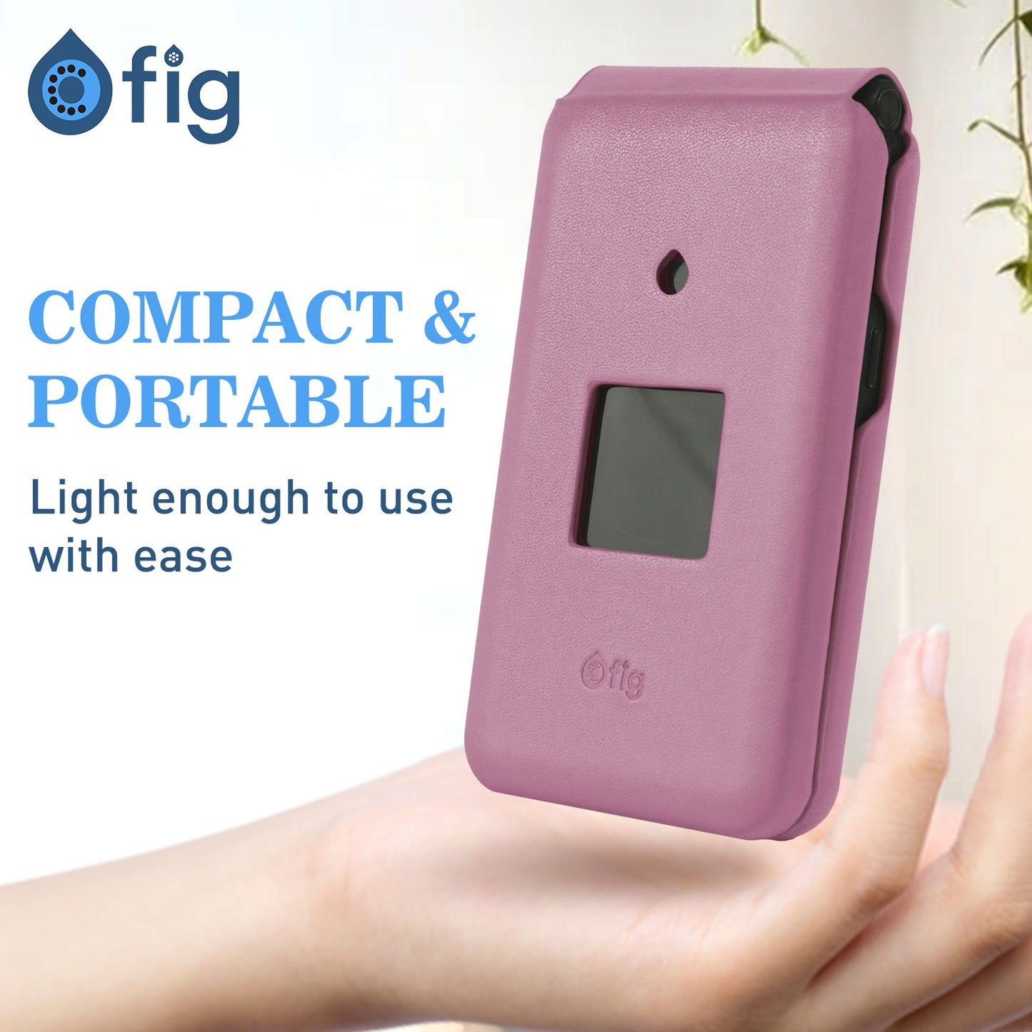Fig Flip II Shockproof Genuine Leather Case - Pink